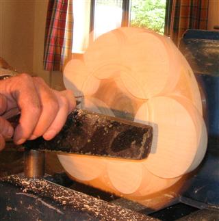 Carving some decoration on the discs